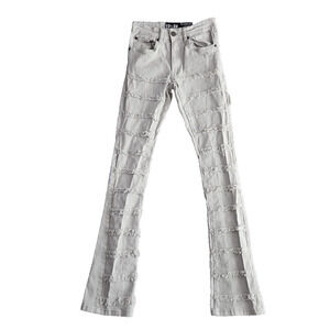 Spark Jeans Men's 29x38 Premium Denim Jeans Studio Collection Gray Frayed 165496